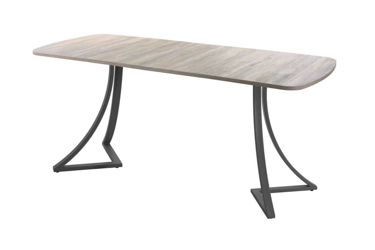 Обеденный стол AMC Elite (серии SLIM) / E24(1100) D2 (графит/Дуб Уайт-Ривер песочно-бежевый)