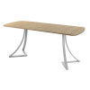 Обеденный стол AMC Elite (серии SLIM) / E24(1100) D2 (серебро/Дуб Небраска Натуральный)