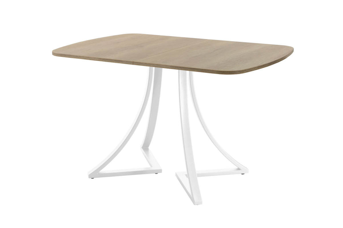 Обеденный стол AMC Elite (серии SLIM) / E24(1200) D2 (белый/Дуб Небраска Натуральный)