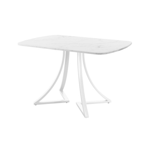 Обеденный стол AMC Elite (серии SLIM) / E24(1200) D2 (белый/Мрамор Кристалл)