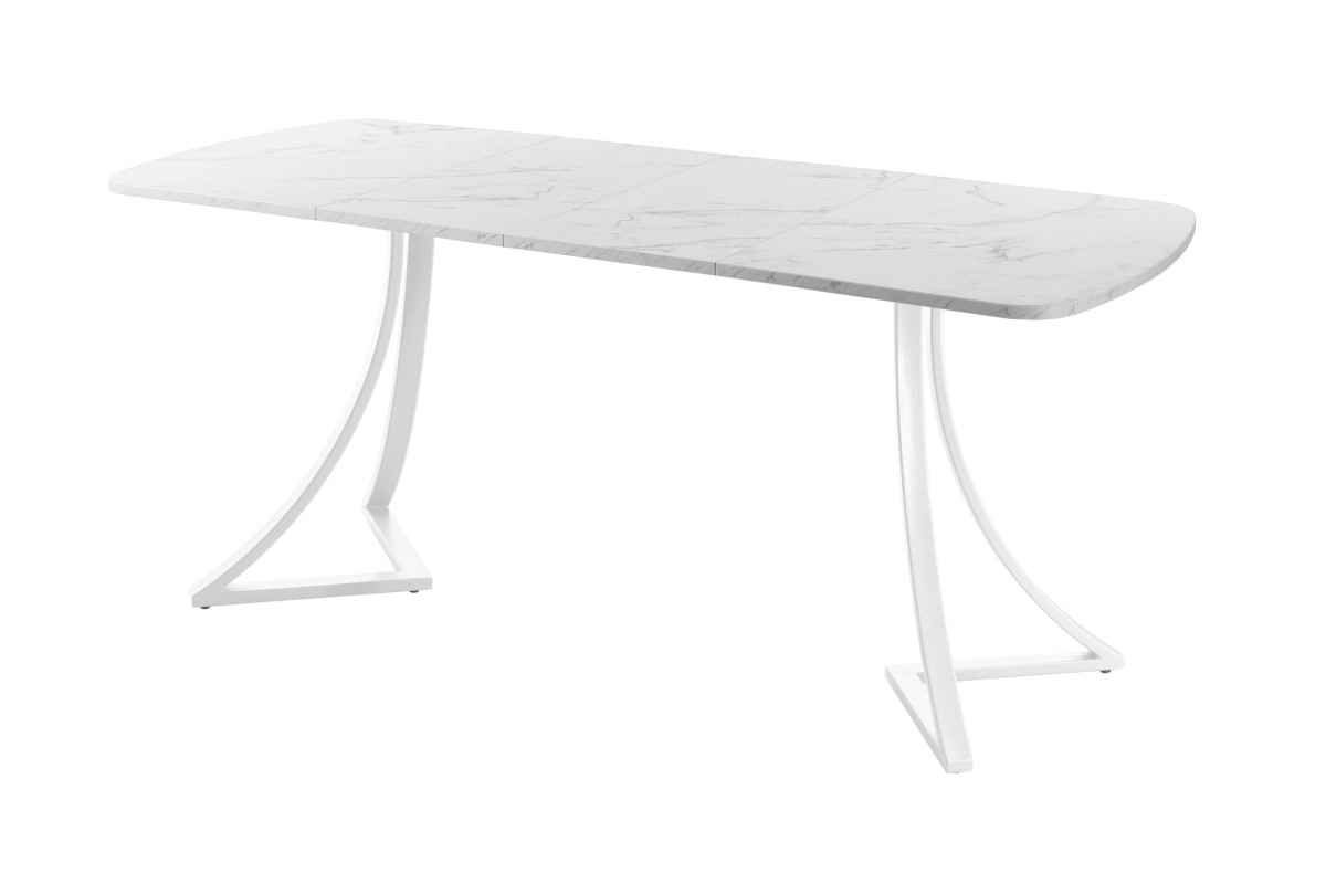 Обеденный стол AMC Elite (серии SLIM) / E24(1100) D2 (белый/Мрамор Кристалл)