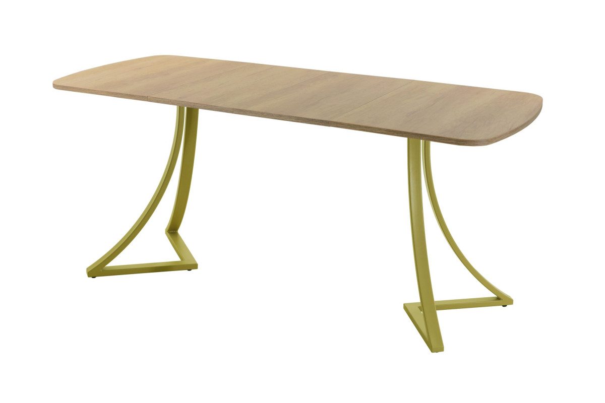 Обеденный стол AMC Elite (серии SLIM) / E24(1100) D2 (золото/Дуб Небраска Натуральный)