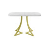 Обеденный стол AMC Elite (серии SLIM) / E24(1100) D2 (золото/Мрамор Кристалл)