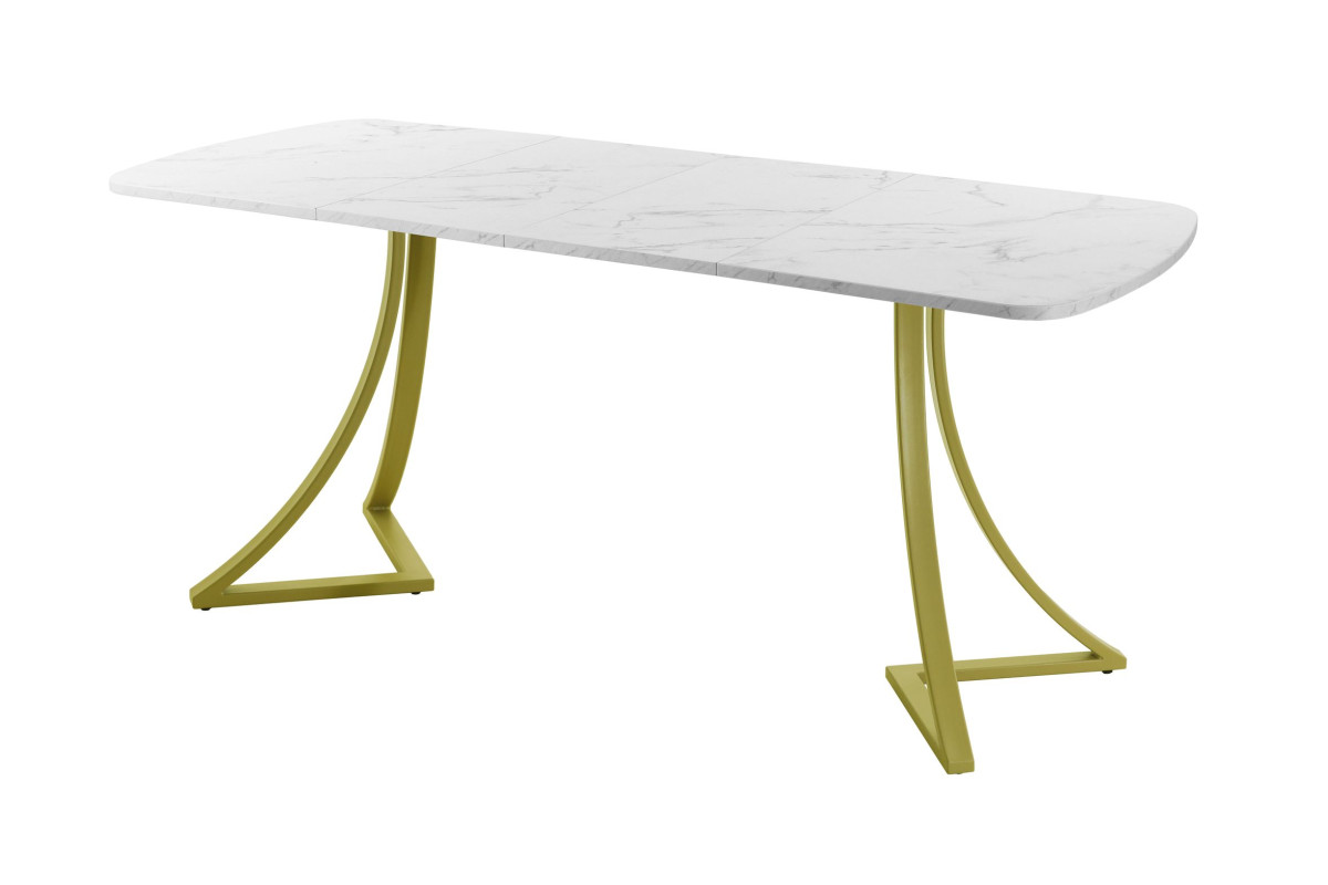 Обеденный стол AMC Elite (серии SLIM) / E24(1100) D2 (золото/Мрамор Кристалл)