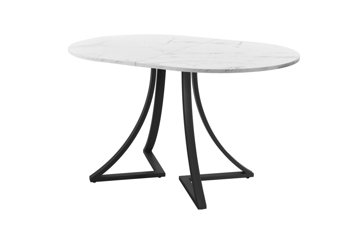 Обеденный стол AMC Elite (серии SLIM) / E24(1200) D3 (черный/Мрамор Кристалл)