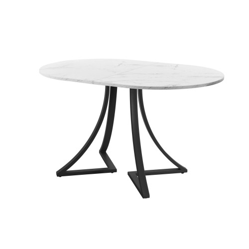 Обеденный стол AMC Elite (серии SLIM) / E24(1100) D3 (черный/Мрамор Кристалл)