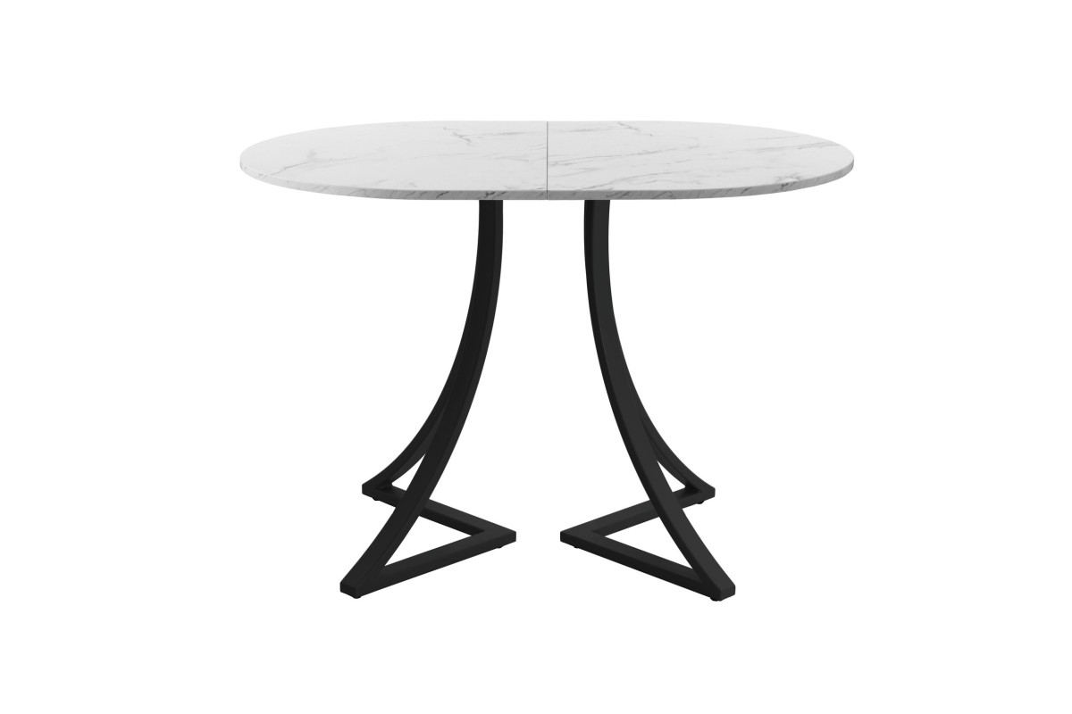 Обеденный стол AMC Elite (серии SLIM) / E24(1200) D3 (черный/Мрамор Кристалл)