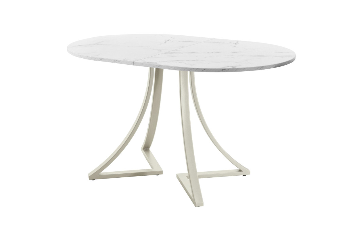 Обеденный стол AMC Elite (серии SLIM) / E24(1200) D3 (бежевый/Мрамор Кристалл)