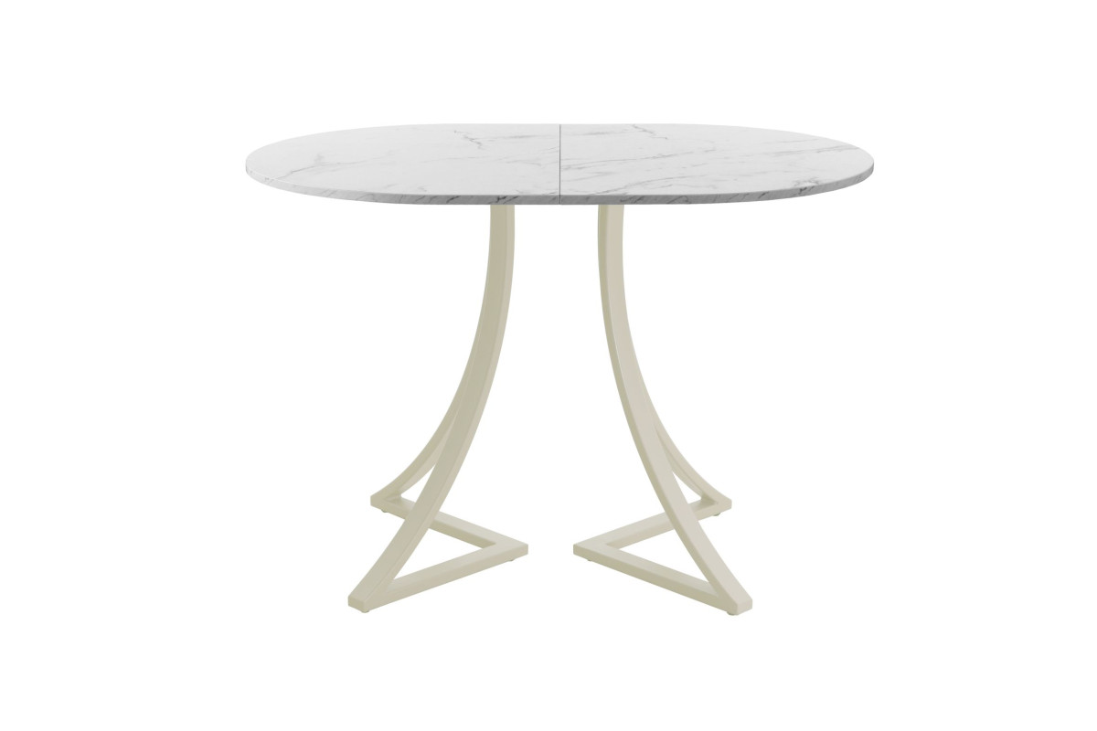 Обеденный стол AMC Elite (серии SLIM) / E24(1200) D3 (бежевый/Мрамор Кристалл)