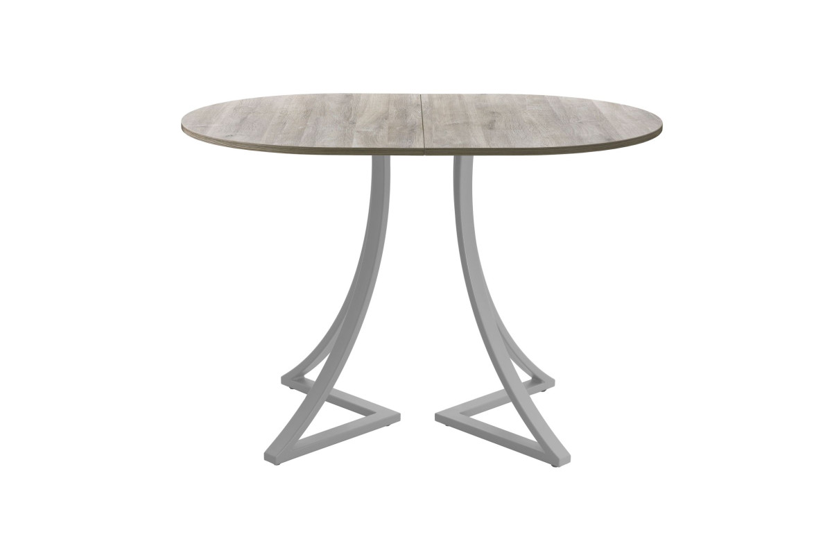 Обеденный стол AMC Elite (серии SLIM) / E24(1100) D3 (серебро/Дуб Уайт-Ривер песочно-бежевый)