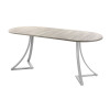Обеденный стол AMC Elite (серии SLIM) / E24(1100) D3 (серебро/Дуб Уайт-Ривер песочно-бежевый)