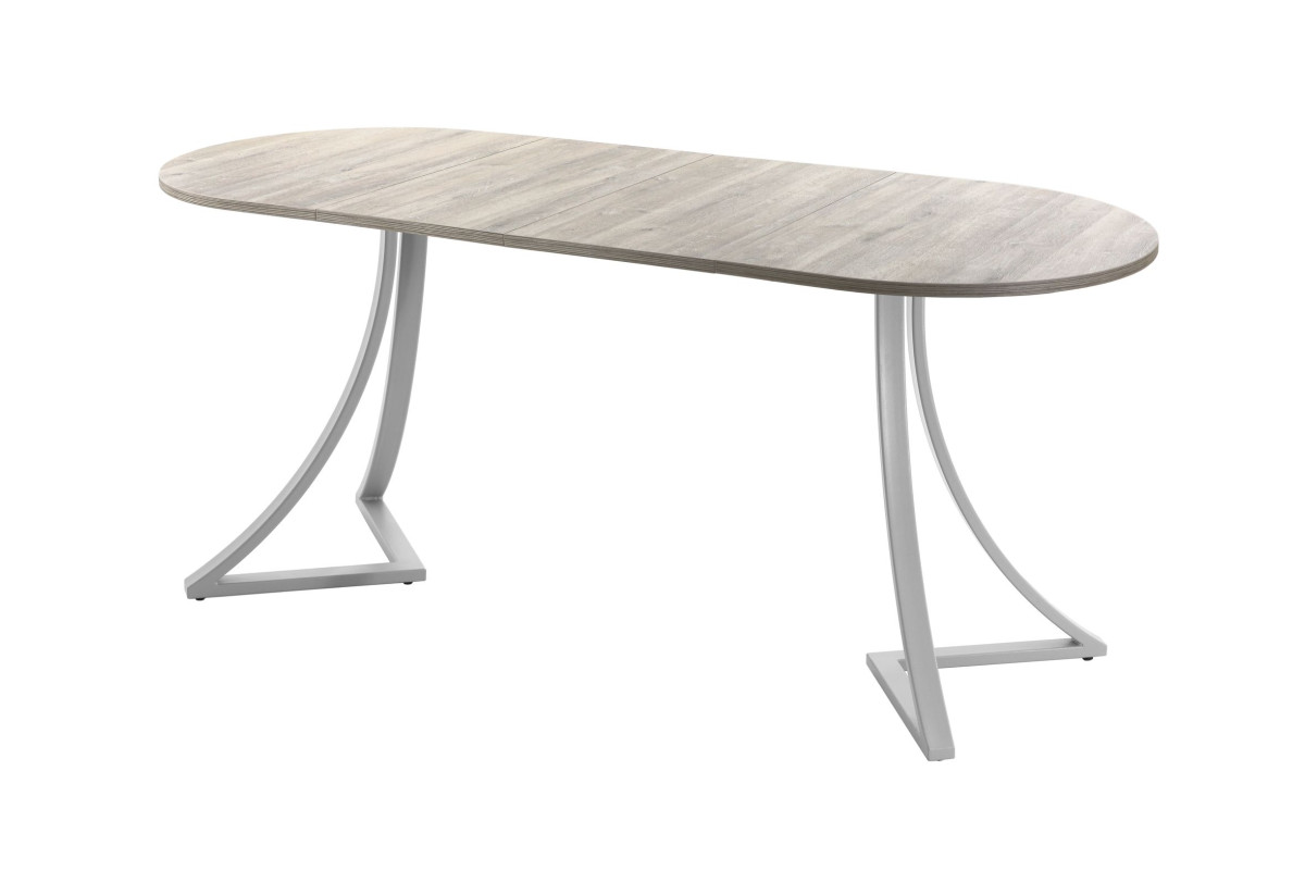 Обеденный стол AMC Elite (серии SLIM) / E24(1100) D3 (серебро/Дуб Уайт-Ривер песочно-бежевый)