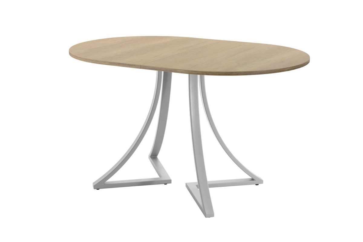 Обеденный стол AMC Elite (серии SLIM) / E24(1100) D3 (серебро/Дуб Небраска Натуральный)