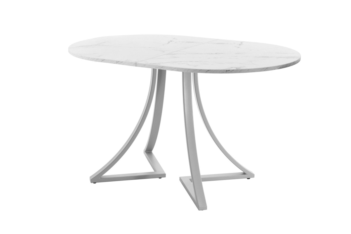 Обеденный стол AMC Elite (серии SLIM) / E24(1100) D3 (серебро/Мрамор Кристалл)