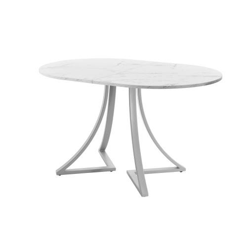 Обеденный стол AMC Elite (серии SLIM) / E24(1200) D3 (серебро/Мрамор Кристалл)