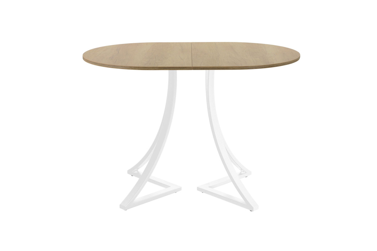 Обеденный стол AMC Elite (серии SLIM) / E24(1100) D3 (белый/Дуб Небраска Натуральный)