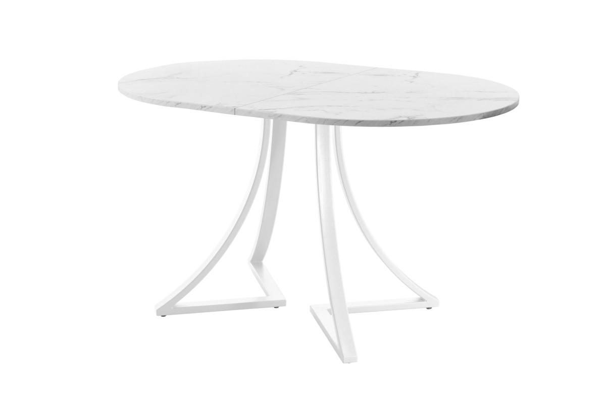 Обеденный стол AMC Elite (серии SLIM) / E24(1200) D3 (белый/Мрамор Кристалл)