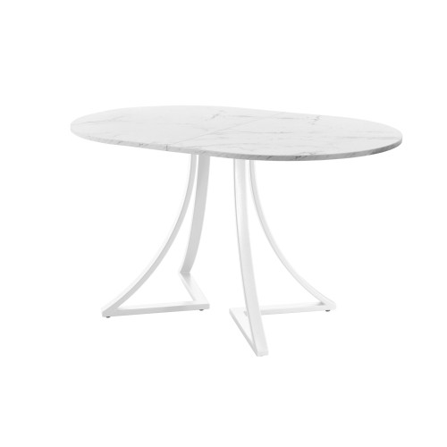 Обеденный стол AMC Elite (серии SLIM) / E24(1100) D3 (белый/Мрамор Кристалл)