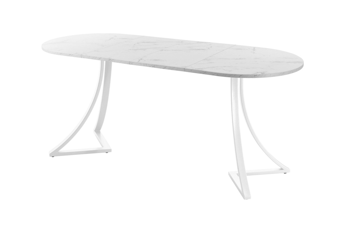 Обеденный стол AMC Elite (серии SLIM) / E24(1200) D3 (белый/Мрамор Кристалл)