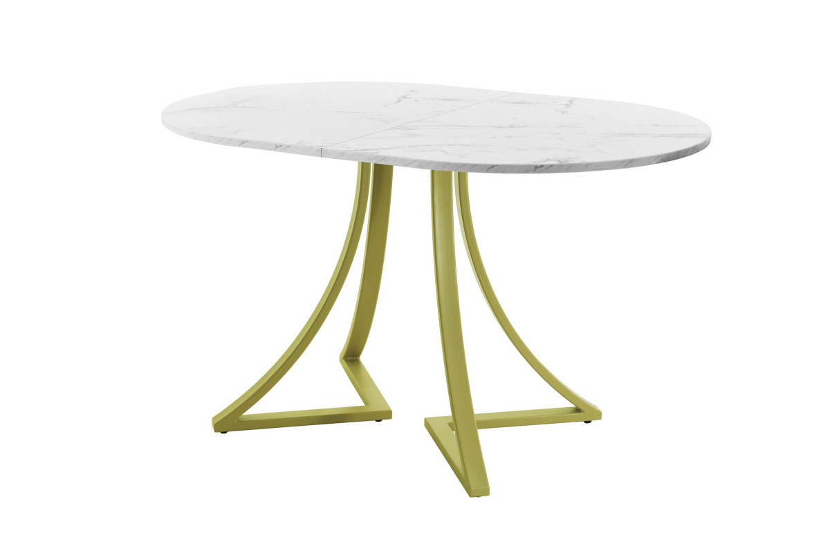 Обеденный стол AMC Elite (серии SLIM) / E24(1100) D3 (золото/Мрамор Кристалл)