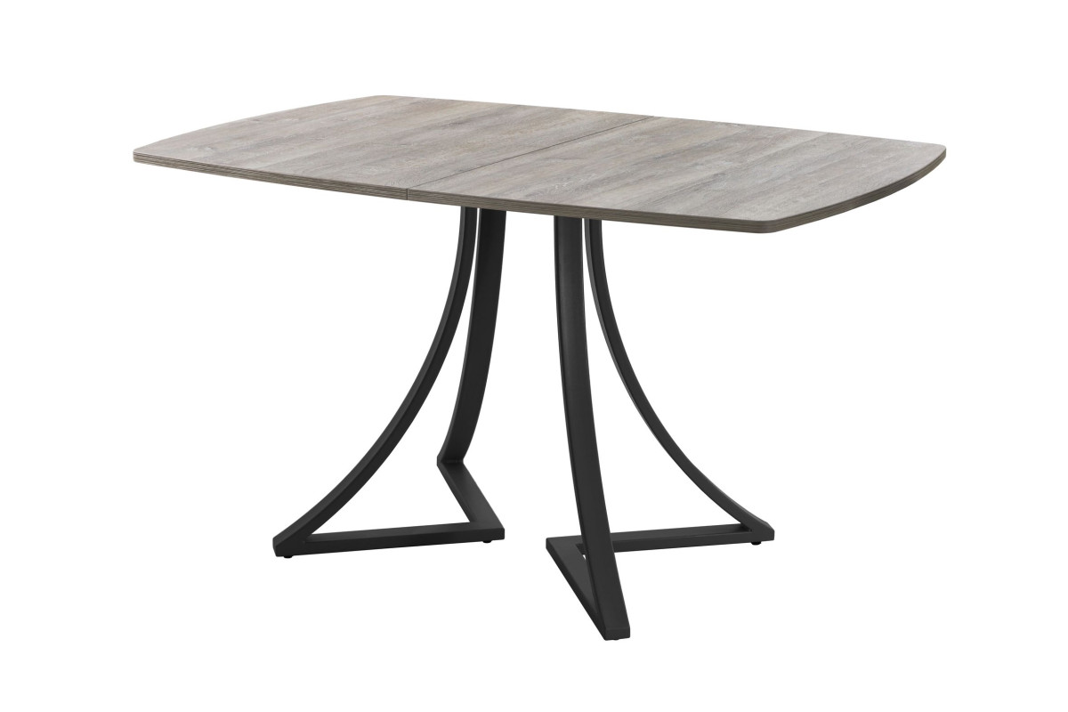 Обеденный стол AMC Elite (серии SLIM) / E24(1100) D6 (черный/Дуб Уайт-Ривер песочно-бежевый)