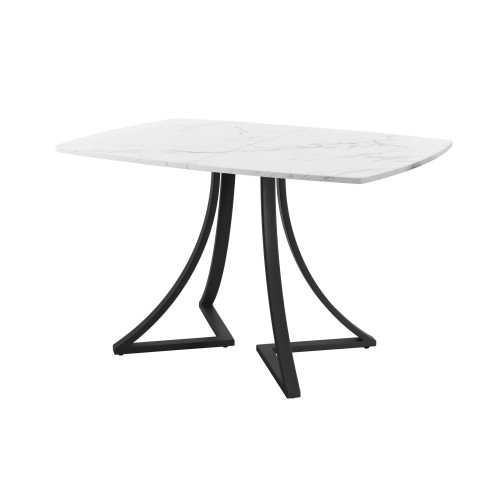 Обеденный стол AMC Elite (серии SLIM) / E24(1100) D6 (черный/Мрамор Кристалл)
