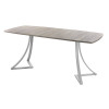 Обеденный стол AMC Elite (серии SLIM) / E24(1200) D6 (серебро/Дуб Уайт-Ривер песочно-бежевый)