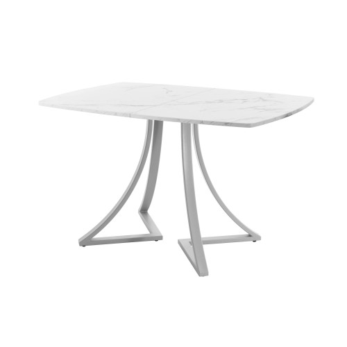 Обеденный стол AMC Elite (серии SLIM) / E24(1100) D6 (серебро/Мрамор Кристалл)