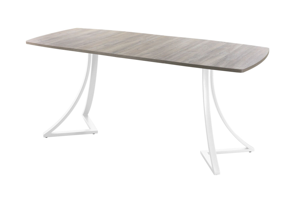 Обеденный стол AMC Elite (серии SLIM) / E24(1100) D6 (белый/Дуб Уайт-Ривер песочно-бежевый)