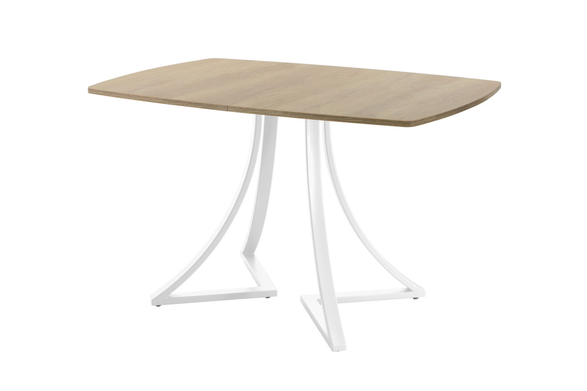 Обеденный стол AMC Elite (серии SLIM) / E24(1200) D6 (белый/Дуб Небраска Натуральный)