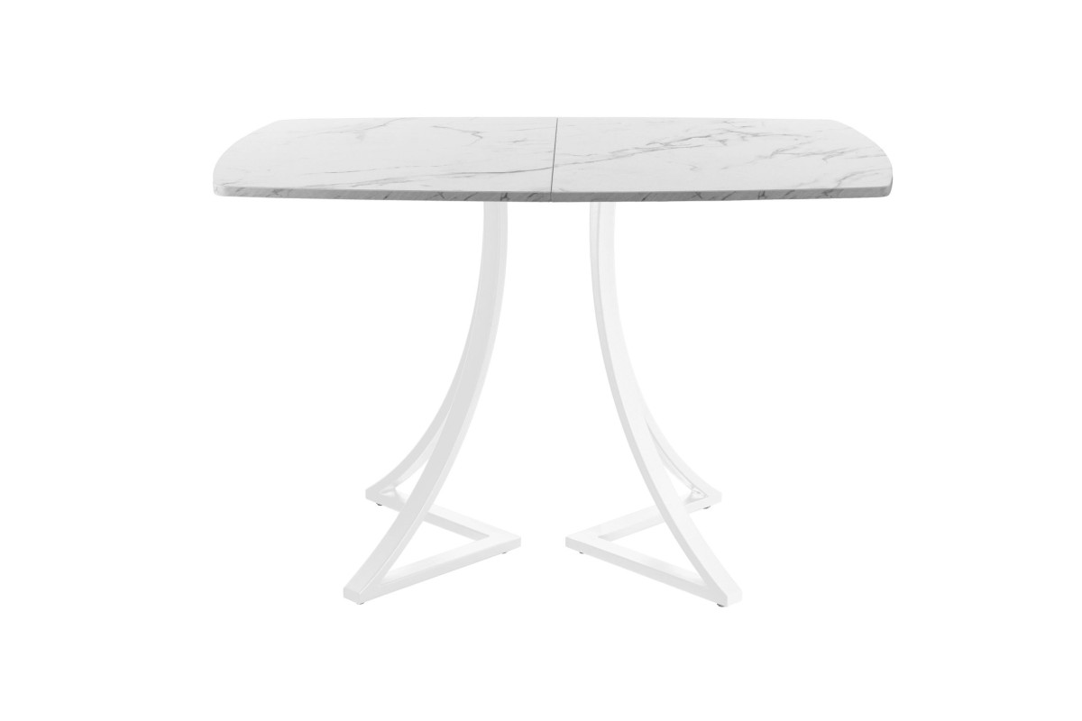 Обеденный стол AMC Elite (серии SLIM) / E24(1100) D6 (белый/Мрамор Кристалл)