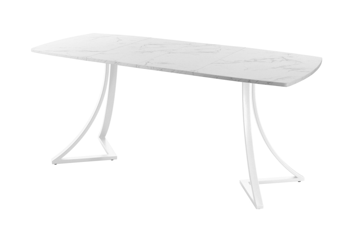 Обеденный стол AMC Elite (серии SLIM) / E24(1100) D6 (белый/Мрамор Кристалл)