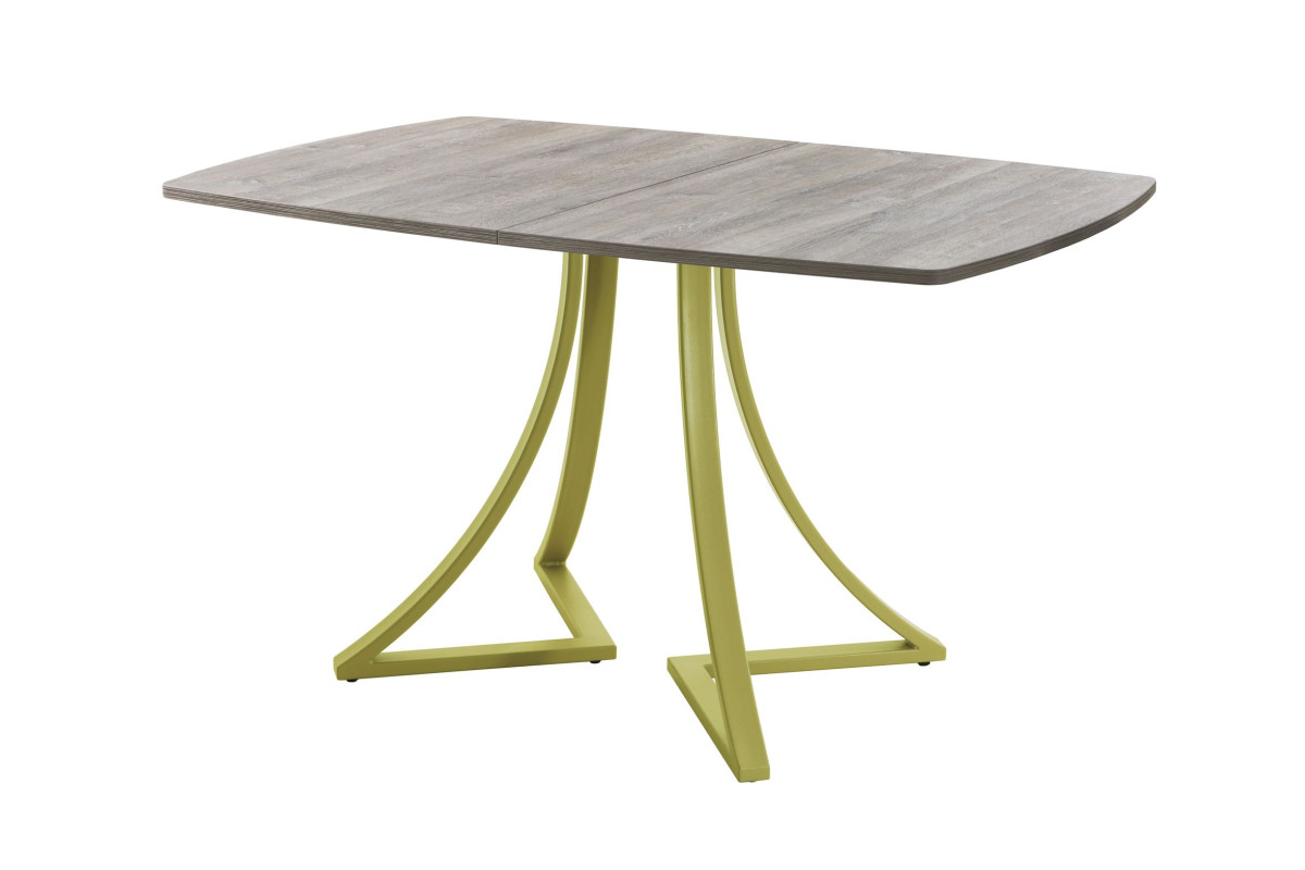 Обеденный стол AMC Elite (серии SLIM) / E24(1100) D6 (золото/Дуб Уайт-Ривер песочно-бежевый)