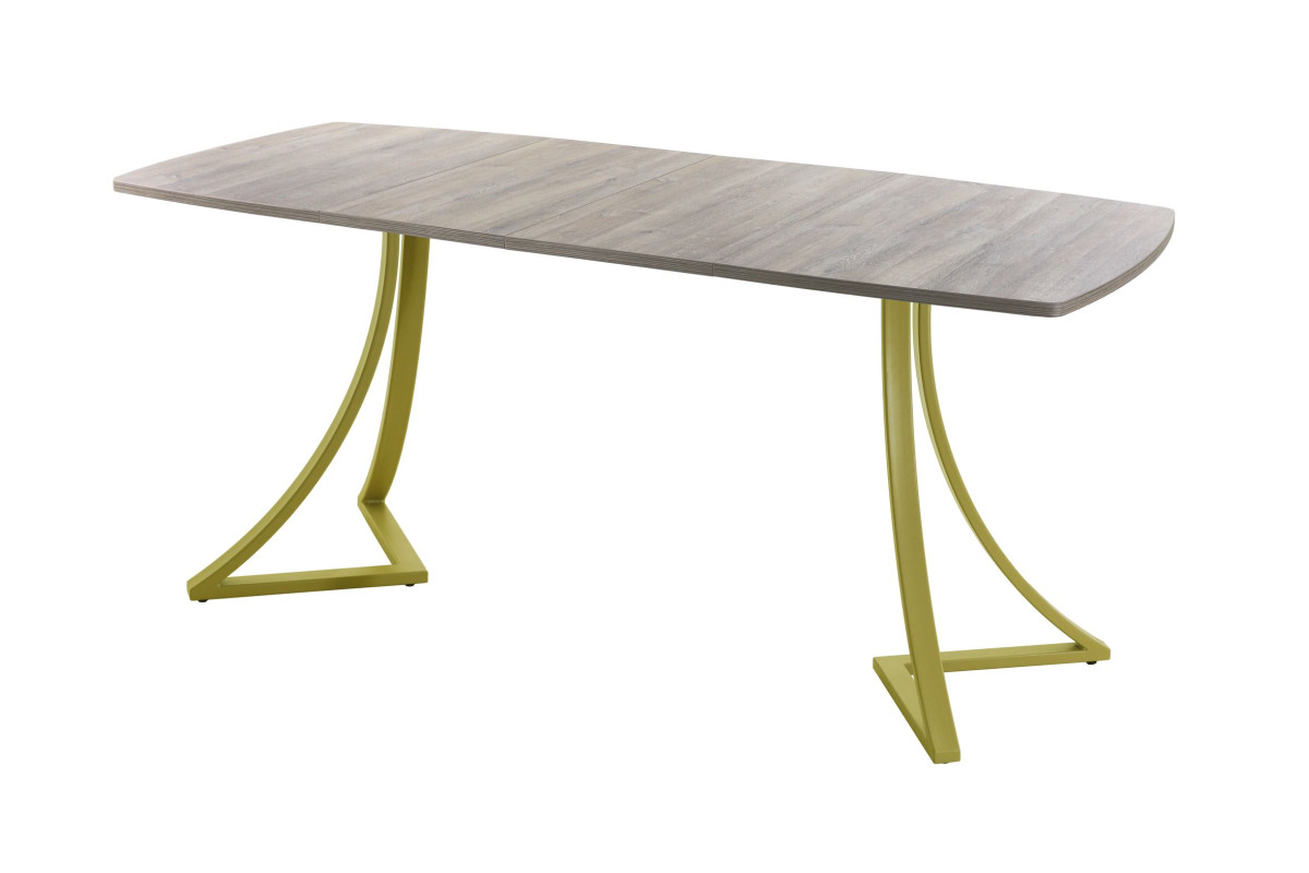 Обеденный стол AMC Elite (серии SLIM) / E24(1100) D6 (золото/Дуб Уайт-Ривер песочно-бежевый)