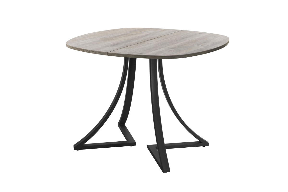 Обеденный стол AMC Elite (серии SLIM) / E24(800) D7 (черный/Дуб Уайт-Ривер песочно-бежевый)