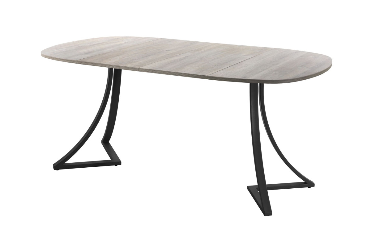 Обеденный стол AMC Elite (серии SLIM) / E24(800) D7 (черный/Дуб Уайт-Ривер песочно-бежевый)