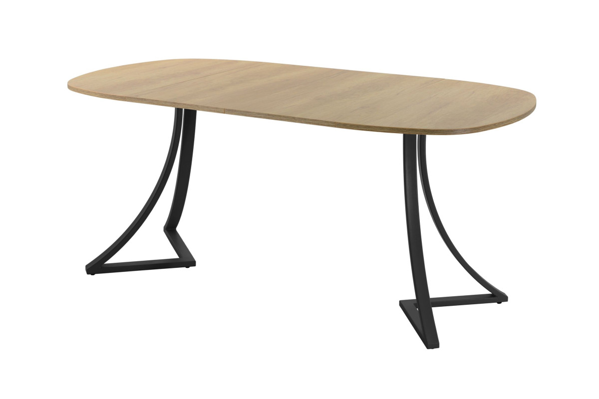 Обеденный стол AMC Elite (серии SLIM) / E24(900) D7 (черный/Дуб Небраска Натуральный)