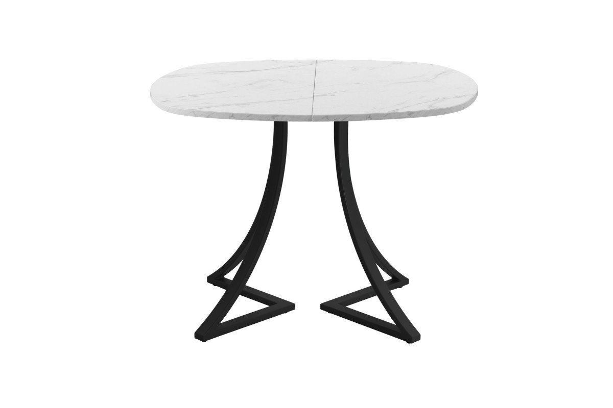 Обеденный стол AMC Elite (серии SLIM) / E24(800) D7 (черный/Мрамор Кристалл)