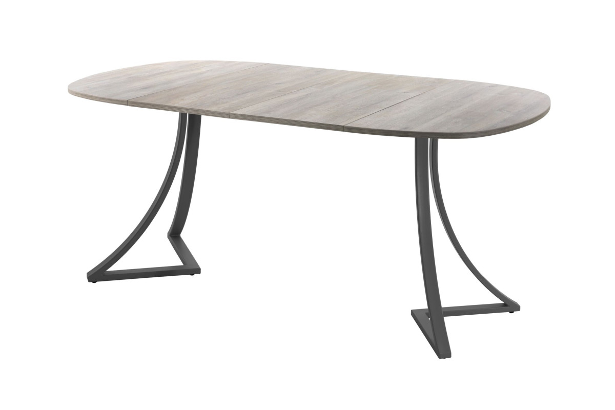 Обеденный стол AMC Elite (серии SLIM) / E24(800) D7 (графит/Дуб Уайт-Ривер песочно-бежевый)