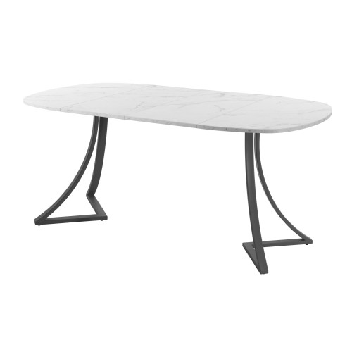 Обеденный стол AMC Elite (серии SLIM) / E24(800) D7 (графит/Мрамор Кристалл)