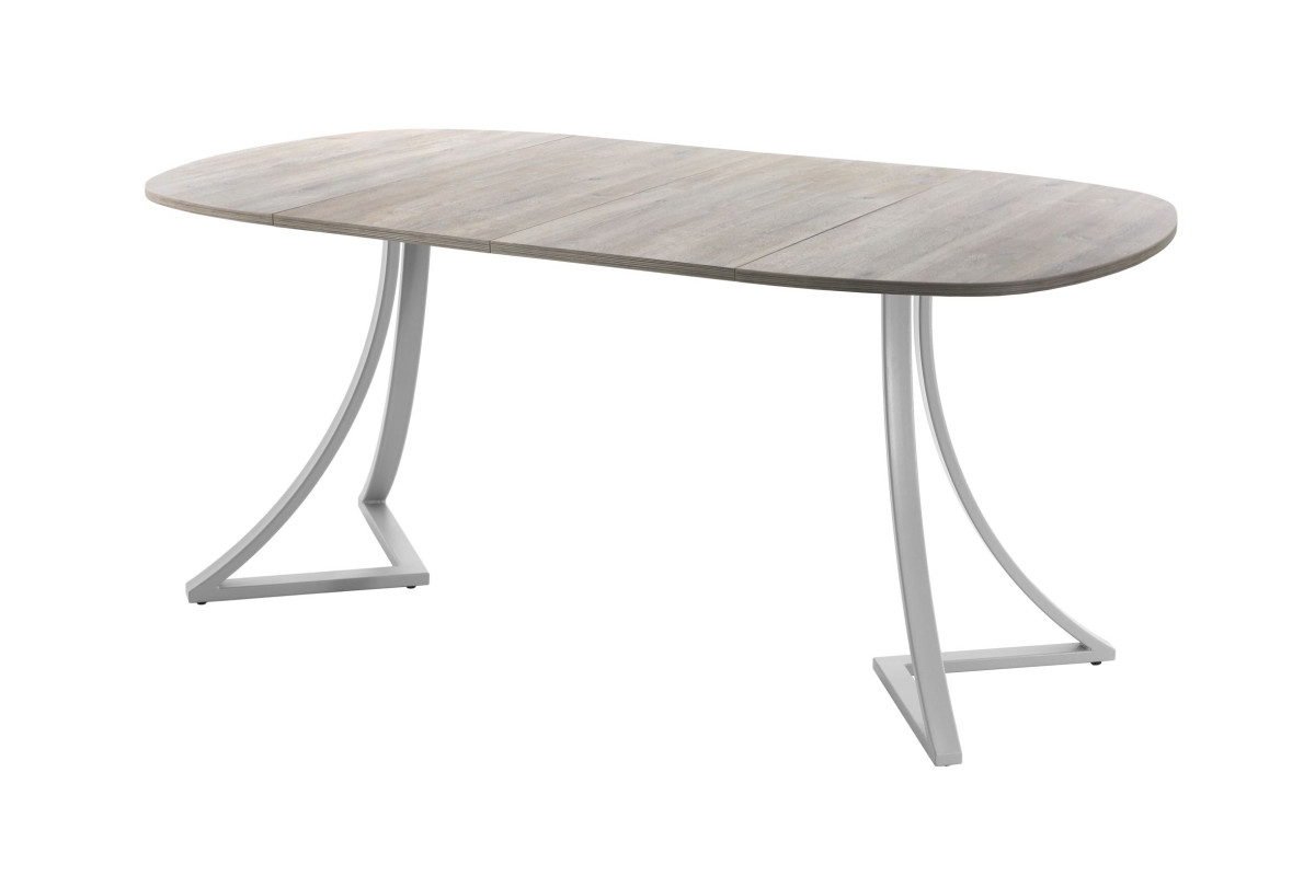 Обеденный стол AMC Elite (серии SLIM) / E24(900) D7 (серебро/Дуб Уайт-Ривер песочно-бежевый)