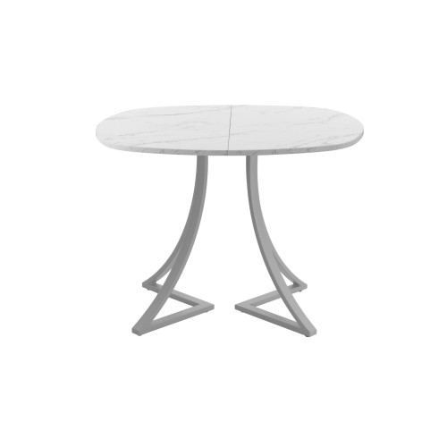 Обеденный стол AMC Elite (серии SLIM) / E24(800) D7 (серебро/Мрамор Кристалл)