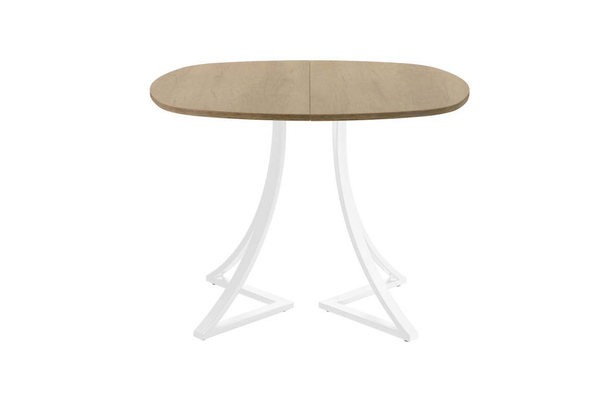 Обеденный стол AMC Elite (серии SLIM) / E24(800) D7 (белый/Дуб Небраска Натуральный)