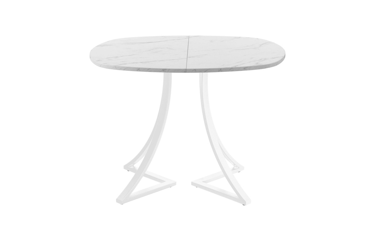Обеденный стол AMC Elite (серии SLIM) / E24(800) D7 (белый/Мрамор Кристалл)