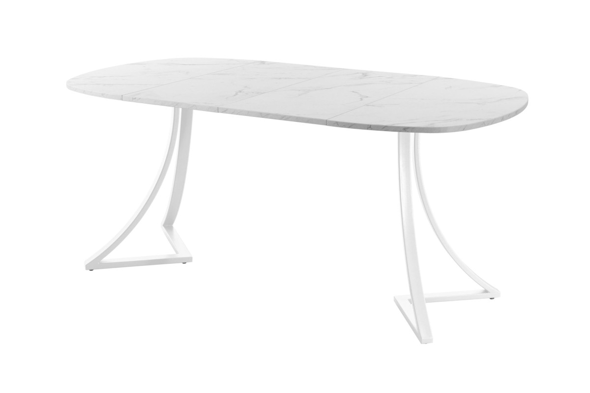 Обеденный стол AMC Elite (серии SLIM) / E24(800) D7 (белый/Мрамор Кристалл)