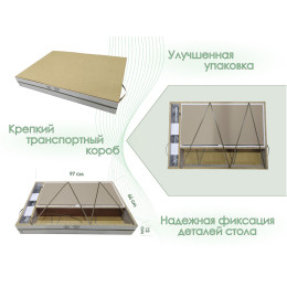 Обеденный стол AMC Elite (серии SLIM) / E18(900) D1 (черный/Дуб Небраска Натуральный)